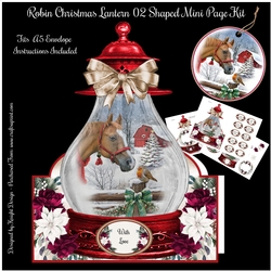 Robin Christmas Lantern 02 Shaped Mini Page Kit 