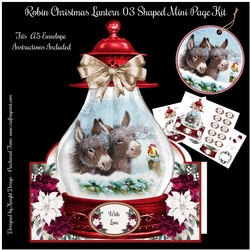 Robin Christmas Lantern 03 Shaped Mini Page Kit