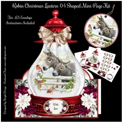 Robin Christmas Lantern 04 Shaped Mini Page Kit 