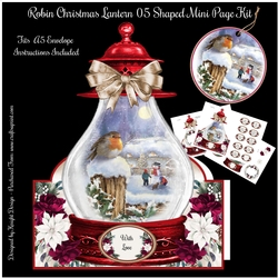 Robin Christmas Lantern 05 Shaped Mini Page Kit