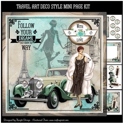Travel Art Deco Style Mini Page Kit 