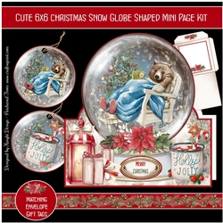 Cute 6x6 Christmas Snow Globe Shaped Mini Page Kit