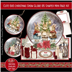Cute 6x6 Christmas Snow Globe 05 Shaped Mini Page Kit