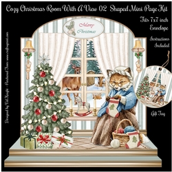 Cozy Christmas Room With A View 02 Shaped Mini Page Kit