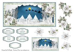 DL Papercut Scene 02 Card Front With Decoupage & Gift Tag