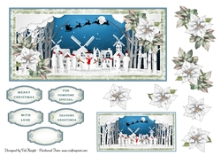 DL Papercut Scene 03 Card Front With Decoupage & Gift Tag