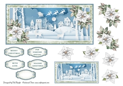DL Papercut Scene 04 Card Front With Decoupage & Gift Tag