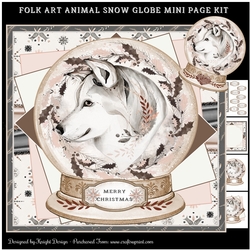 Folk Art Snow Globe Mini Page Kit