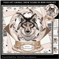 Folk Art Snow Globe 02 Mini Page Kit