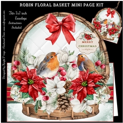 Robin Floral Basket Shaped Mini Page Kit