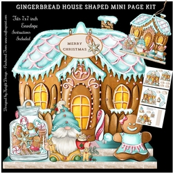 Gingerbread House Shaped Mini Page Kit