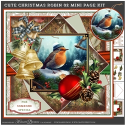 Cute Christmas Robin 02 Mini Page Kit