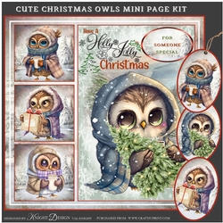 Cute Christmas Owls Mini Page Kit
