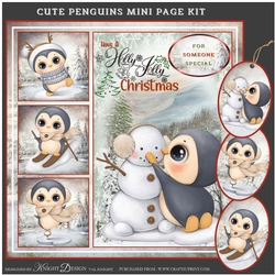 Cute Penguins Mini Page Kit