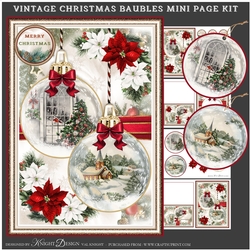 Vintage Christmas Baubles Mini Page Kit 
