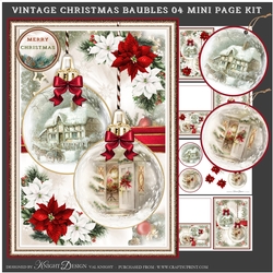 Vintage Christmas Baubles 04 Mini Page Kit