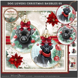 Dog Lovers Christmas Baubles 03 Mini Page Kit