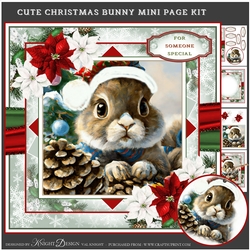 Cute Christmas Bunny Mini Page Kit