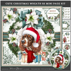 Cute Christmas Wreath 02 Mini Page Kit