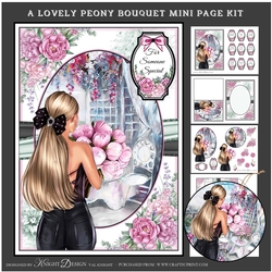 A Lovely Peony Bouquet Mini Page Kit