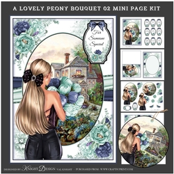 A Lovely Peony Bouquet 02 Mini Page Kit