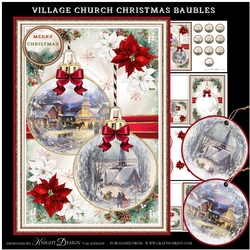 Village Church Christmas Baubles Mini Page Kit