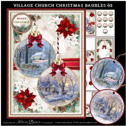 Village Church Christmas Baubles 02 Mini Page Kit