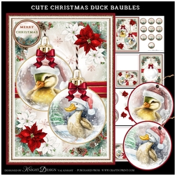 Cute Christmas Duck Baubles Mini Page Kit