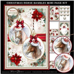 Christmas Horse Baubles Mini Page Kit