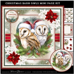 Christmas Barn Owls Mini Page Kit