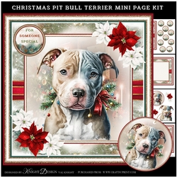 Christmas Pit Bull Terrier Mini Page Kit