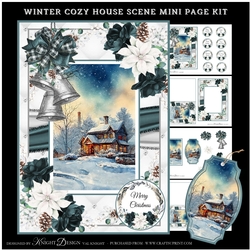 Cozy Winter House Scene Mini Page Kit