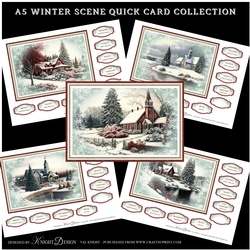 A5 Winter Scene Quick Card Collection