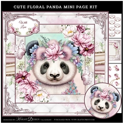 Cute Floral Panda Mini Page Kit