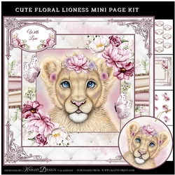 Cute Floral Lioness Mini Page Kit