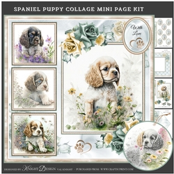 Spaniel Puppy Collage Mini Page Kit