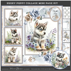 Husky Puppy Collage Mini Page Kit
