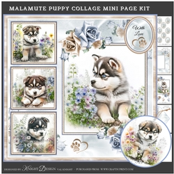 Malamute Puppy Collage Mini Page Kit