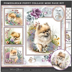 Pomeranian Puppy Collage Mini Page Kit