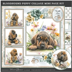 Bloodhound Puppy Collage Mini Page Kit