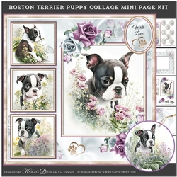 Boston Terrier Puppy Collage Mini Page Kit