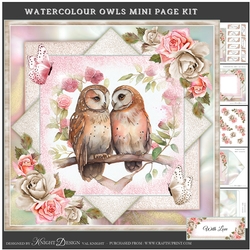 Watercolour Owls Mini Page Kit