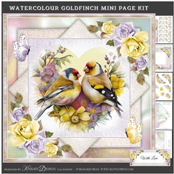 Watercolour Goldfinch Mini Page Kit