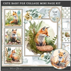 Cute Baby Fox Collage Mini Page Kit