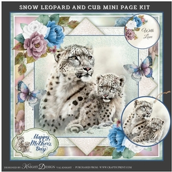 Snow Leopard And Cub Mini Page Kit