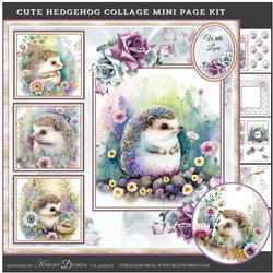 Cute Hedgehog Collage Mini Page Kit