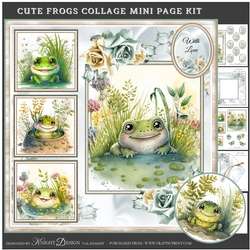 Cute Frogs Collage Mini Page Kit