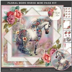 Floral Boho Horse Mini Page Kit