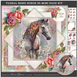 Floral Boho Horse 03 Mini Page Kit