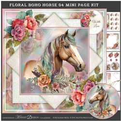 Floral Boho Horse 04 Mini Page Kit